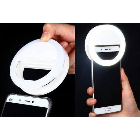 New Soft Light Cell Phone Selfie Ring Light w/3 Settings White Rechargeable