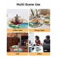 thumbnail image 2 of 13 Inch Round Placemats Set of 6, Teal Brown Mountain Non Slip Heat Insulation PP Table Mats, Farmhouse Cherry Blossoms Cranes Washable Place Mats for Kitchen Dining Party Table Decor, 2 of 7