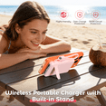 thumbnail image 6 of OWNTECH 10000mAh Magnetic Wireless Power Bank with Smart Display, 22.5W PD Fast Charging Portable Charger, Built-in Foldable Stand & USB-C Cable Compatible with iPhone 17/16/15/14 Series (Pink), 6 of 7