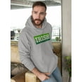 thumbnail image 2 of St Patricks Day Distressed Irish Typeset Mens Pullover Hoodie, 2 of 5