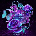 thumbnail image 1 of Cuadros Decorativos Kit de pintura de diamante 5D rosa púrpura taladro redondo completo manualidades DIY imagen de mosaico JShteea Nuevos Originales, 1 of 8