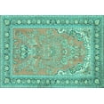 thumbnail image 1 of Ahgly Company Indoor Rectangle Persian Turquoise Blue Traditional Area Rugs, 8' x 10', 1 of 4