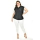 thumbnail image 5 of Blusa con cuello drapeado Roman Fashion / Tallas Extras, 1740 (Negro) negro 42, 5 of 6