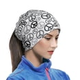 thumbnail image 6 of Neck Gaiter Face Cover Scarf, Black grey peace sign Soft Face Sun Mask Cover Scarf Headband Cooling Sweat Absorbing Bandanas Hiking Cycling Running, 6 of 7