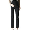thumbnail image 2 of SGFCWSX Women Maternity Jeans, Straight Leg Belly Support Stretchy Comfortable Pregnancy Pants Black M, 2 of 3