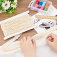 thumbnail image 3 of About 8.75 Yards/8m Braid Trim 1 Inch Wide Polyester Woven Trim Curtain Lace Trim Decorative Gimp Trim for DIY Crafts Sewing Jewelry Making Home Decor Costume Antique White, 3 of 9