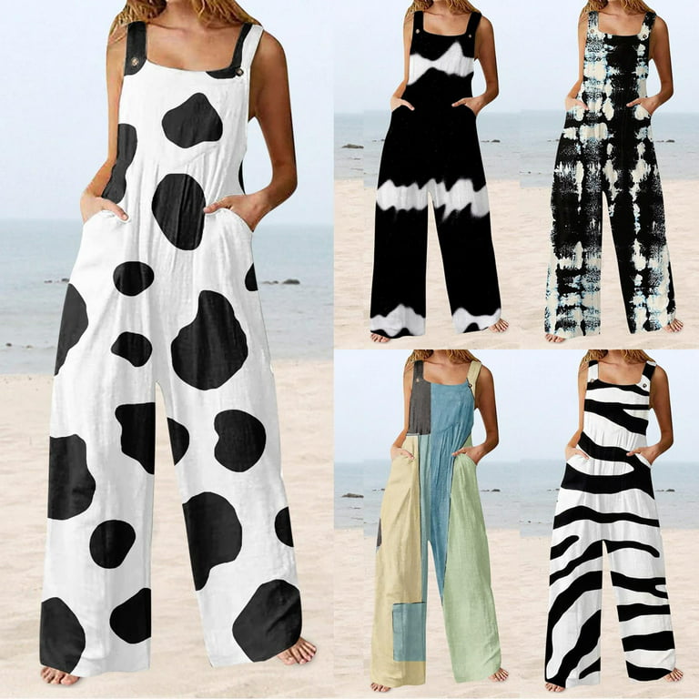 One Piece Jumpsuits for Women Fashion Overalls Solid Color Sexy Ruched  Sleeveless High Slit Jumpsuits Pantsuit Rompers Jumpsuits for Women Summer  