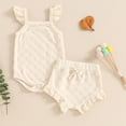 thumbnail image 2 of Plebaso Baby Girls Sleeveless Tops Triangle Shorts Two-Piece Set Solid Color Casual Summer Clothes Suits, 2 of 7