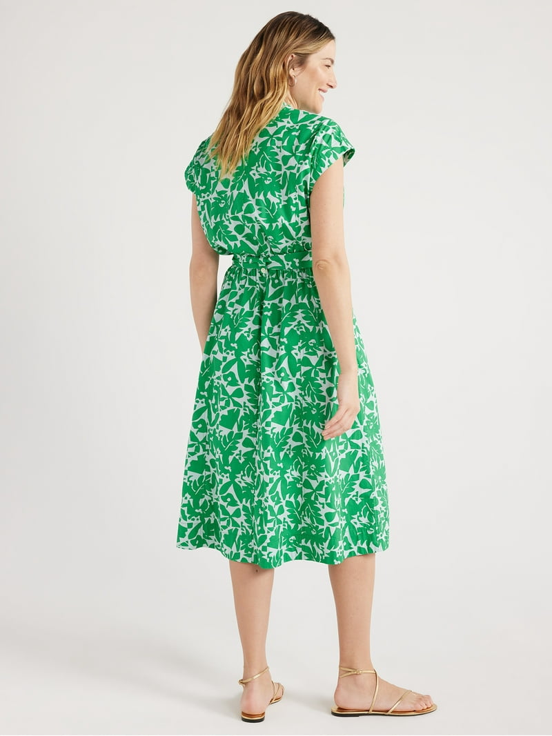 Free Assembly women's Belted Utility Midi Dress - Walmart.com