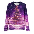 thumbnail image 4 of Holiday Gifts! Titcea Christmas Shirts for Women Long Sleeve Round Neck Fashion Christmas Print Pullover Sweaters 2024 Loose Comfortable Casual Tops, 4 of 4