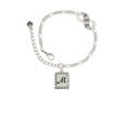 thumbnail image 2 of Delight Jewelry Silvertone Pebble Border Initial - M Silver-tone Paw Infinity Link Chain Bracelet, 6"+2" Extender, 2 of 3