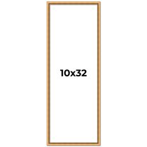 10x32 Frame Beaded Gold Solid Wood Picture Frame | 0.75 Inches Moulding Width | Liscio Oro