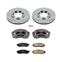 PowerStop Front Stock Replacement Brake Pad and Rotor Kit with Calipers Fits: NISSAN Select Models KCOE1176