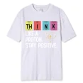 thumbnail image 3 of Pensez comme un Proton Restez Positif T-Shirt Drôle Science Coton Hauts T-Shirt Design Impression Haute Qualité T-Shirt Surdimensionné A206-Rouge TTTG, 3 of 5