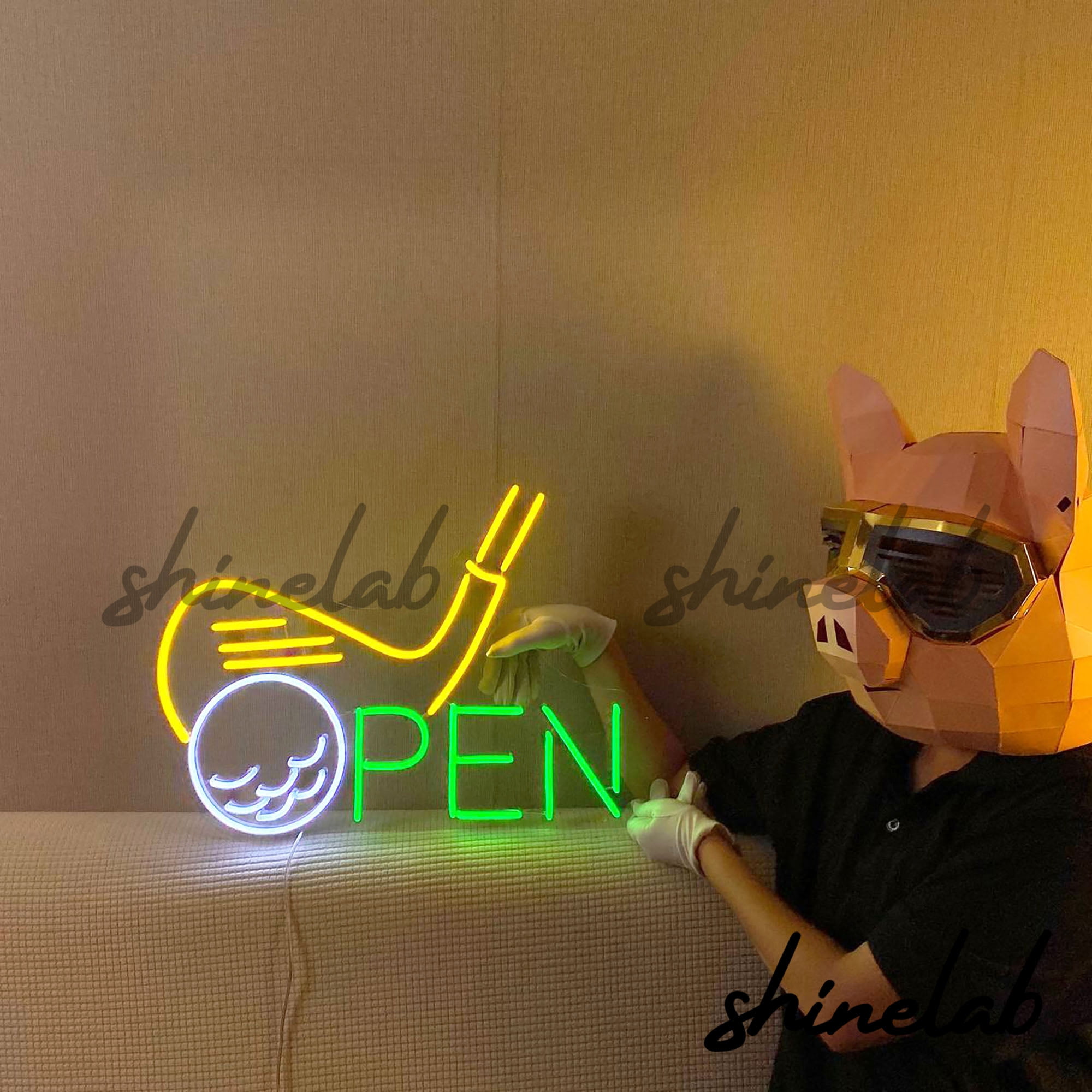 Shinelab Open Golf LED Light Neon Sign, Custom Golf Shop Wall Decor 14080