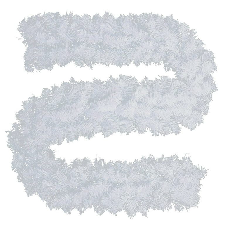 9 ft Tinsel Garland, White/ Iridescent