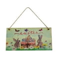 thumbnail image 2 of kladzum Easter Wooden Hanging Sign Happy Easter Bunny Wooden Door Sign Easter Wood Hanging Door Sign for Spring Easter Tree Front Door Decoration, 2 of 6