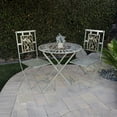 thumbnail image 3 of Alpine Corporation Birding Outdoor Patio Bistro Set, Metal 3-Piece Set, Silver, 3 of 12