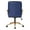 Navy, variant on Mid-Back Cream Faux Leather Chair with Gold Finish Arms and Base K/D