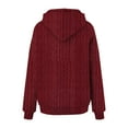 thumbnail image 4 of Womens Oversized Knitted Hoodies, Long Sleeve Pullover for Women Fall Fashion Hollow Solid Color Crewneck Hooded Sweatshirts with Pockets, 4 of 6