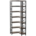 thumbnail image 3 of Kepooman Bookshelf, Bookcase Standing Shelf Unts,7-Tier Corner Bookshelf Corner Bookcase Storage Display Rack,Light Grey, 3 of 4