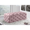 thumbnail image 2 of Meridian Furniture Casey Button Tufted Pink Velvet Ottoman and Bench, 2 of 4