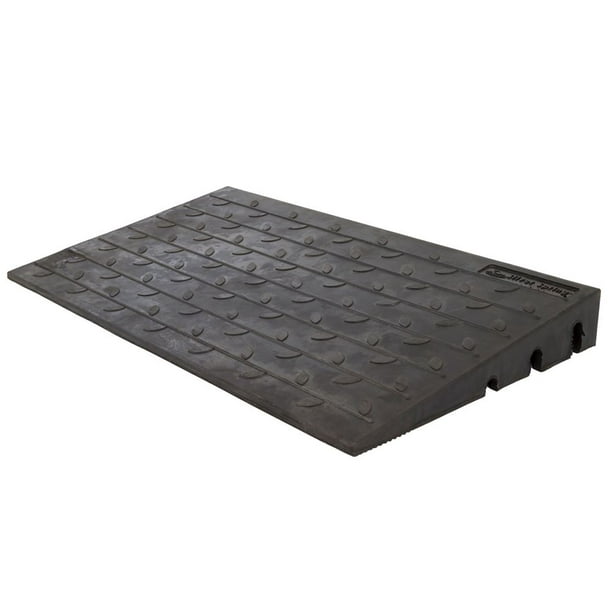 Silver Spring 4” High Rubber 3-Channel Threshold Ramp for Wheelchairs,  Mobility Scooters, and Power Chairs with Slip-Resistant Surface, DH-UP-84