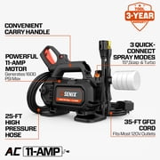 SENIX 1600 PSI Electric Pressure Washer 1.2 GPM, 11 Amp Motor, 20ft Hose, Quick-Connect Nozzles HPWE11-L