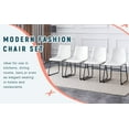 thumbnail image 6 of Retro White PU Leather Chairs with Black Metal Frame - Modern Minimalist & Industrial Style Seating for Dining Room, Office, Cafe - Easy Clean, Space-Saving Design (Set of 4), 6 of 9