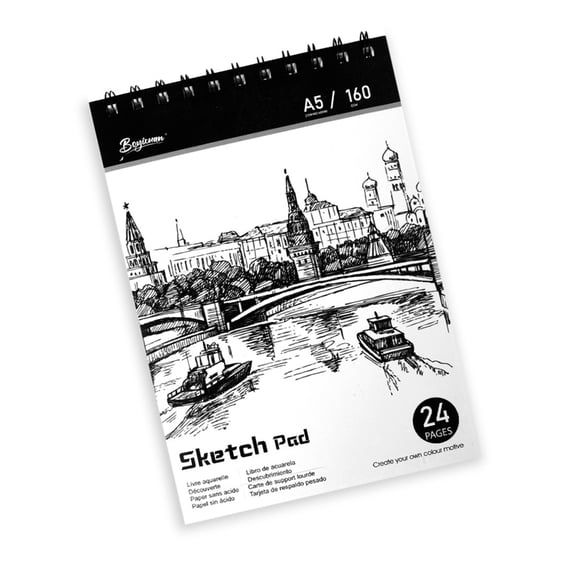 Artist Sketch Book 24 Pages Twin Coil Binding Drawing Pad Travel Sketching Notebook For Doodling Drawing Illustrations