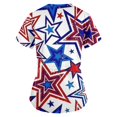 thumbnail image 3 of EHTMSAK Independence Day 4th Of July Scrub Uniforms for Women Set Tall Flag V Neck Nurse Uniform Medical Tee Tops Short Sleeve Loose with Pocket Shirts Plus Size Casual Scrubs Blue Red 4XL, 3 of 3