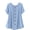 Blue, variant on Staron Women's Casual Short Sleeve Button Down Shirt Basic Comfy Round Neck Blouse with Decorative Buttons Loose Fit Vacation Travel Top, Blue XL