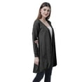 thumbnail image 3 of Moomaya Womens Full Sleeve Hi-Lo Shrug Rounded Hem Long Cotton Summer Cardigan, 3 of 7