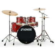 Sonor AQX STUDIO Drum Set w/Hardware and Sabian Cymbals, Red Moon Sparkle