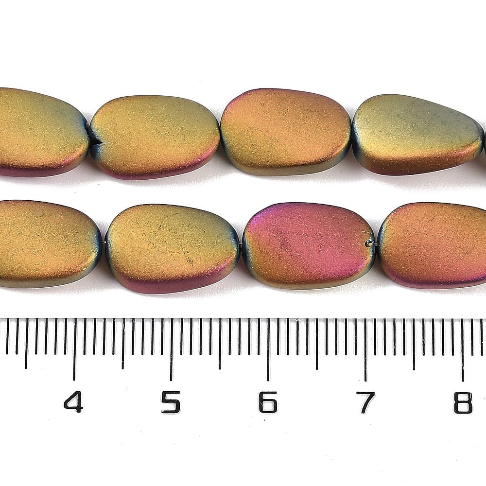 Electroplate Glass Beads Strands Frosted Oval Magenta 14x9x4.5mm Hole: 1mm about 50pcs/strand 27.17 inch(69cm)