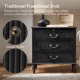 thumbnail image 3 of Farmhouse 3-Drawer End Table Set of 2 with Tray Storage and Charging Station, Ideal for Living Room with Sofa, Accent Chair, or Recliner, 3 of 7