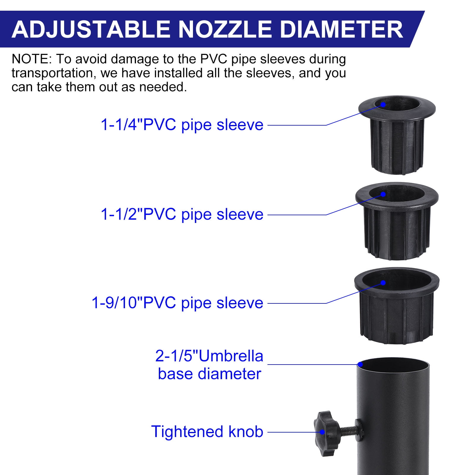 Deck Umbrella Mount Outdoor, 2.16" Diameter Windsock Pole Base Bracket Deck Mount Umbrella Holder