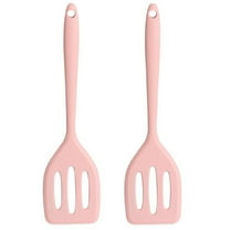 SZDUDU 2Pack Small Silicone Spatula Turner High Heat Resistant Silicone Turner for Cooking Fish, Eggs, Pancakes and More, Pink