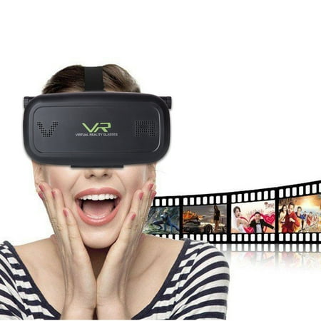 Black 3D Movie Video Games Virtual Reality VR Glasses for 3.5-6 inch Phone~~