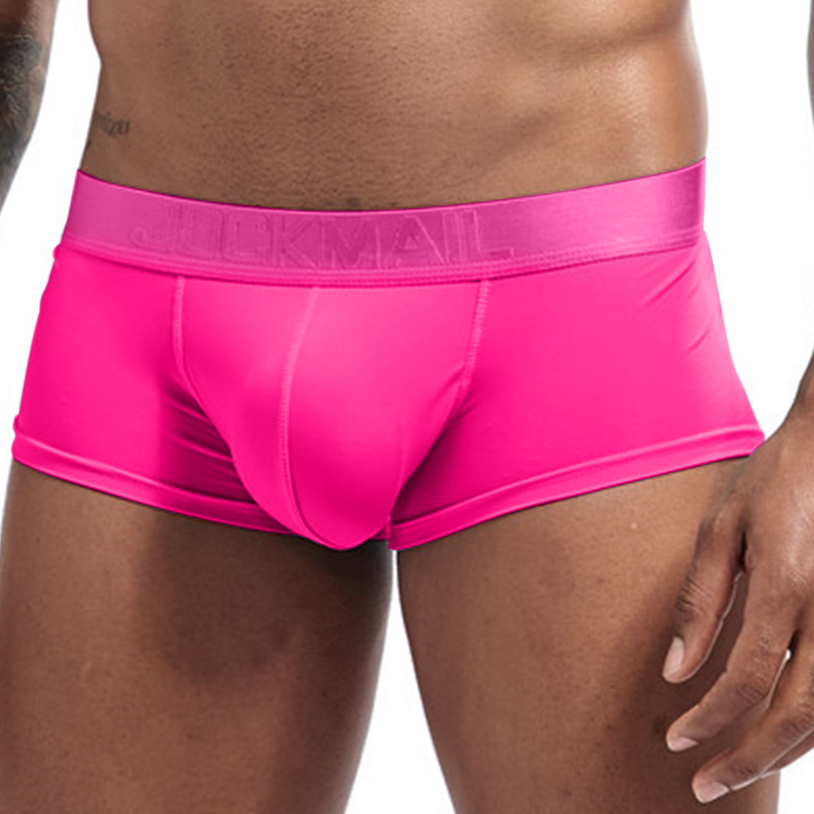 OVTICZA Bulk Mens Boxers Underwear Ice Silk Comfortable Sexy Underwear for  Men Pack Cotton Hot Pink XL