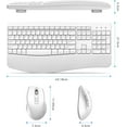 thumbnail image 4 of Ergonomic Keyboard and Mouse Combo, Full Size Cordless Computer Keyboard with Palm Wrist Rest Ergonomic Mouse - White, 4 of 5