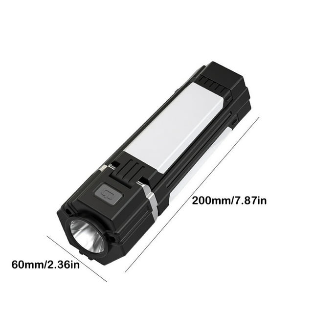 ABS Flashlight Multifunctional Type-C Charging Battery Rechargeable Power Display Camping Powered Rechargeable Foldable Camping Electric Torch Lighting Tool