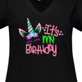 thumbnail image 4 of Inktastic It's My Birthday Unicorn Women's Plus Size V-Neck T-Shirt, 4 of 5