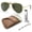 Polished Gold Frame | Green Lens, variant on RB3625 NEW AVIATOR Pilot Shaped Non-Polarized Sunglasses for Men & Women - Includes Official RAYBAN Eyewear Kit - Ideal Formal & Casual Wear Sunglasses - Clear Blue Lens