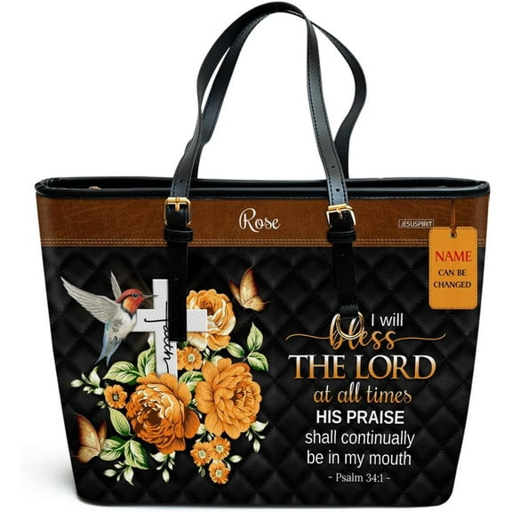 Personalized Leather Tote Bags For Women - Christmas Gifts For Women - Christian Gifts, Trust in the Lord, Custom Name Bag