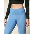 thumbnail image 3 of Made by Johnny Women's Peached Seamless Front Leggings with Inner Pocket Ankle Boot cut Yoga Pants L AQUA, 3 of 6