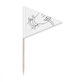 thumbnail image 1 of Cure-Dents Motif Simple Fleur Main Triangle Toppers de Cupcake Drapeau, 1 of 3