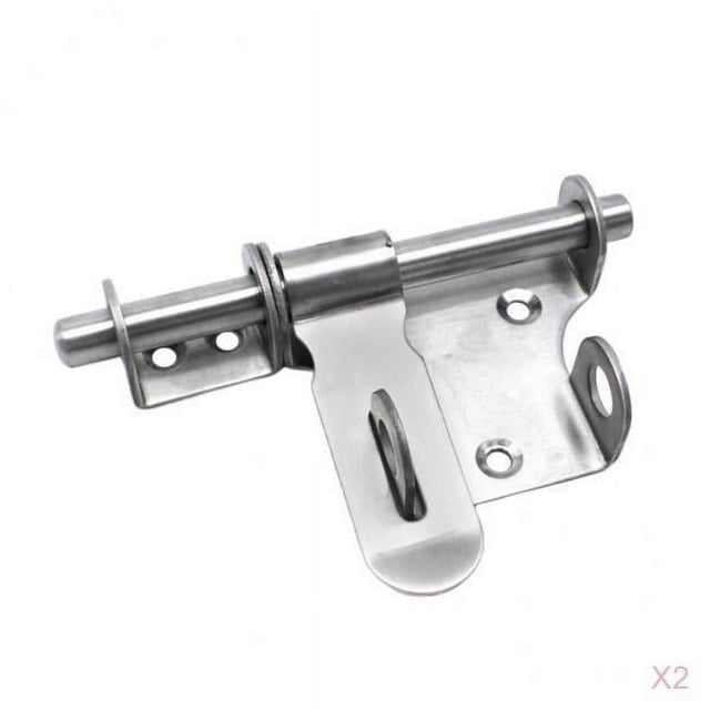 2x Pestillo De Puerta de material acero Inoxidable Cerradura Deslizante Kits De Puerta De Perno De Barril Cerradura Deslizante