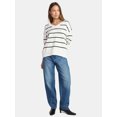 thumbnail image 2 of Time and Tru Women's V Neck Pullover Sweater, Lightweight, Sizes XS-XXXL, 2 of 5