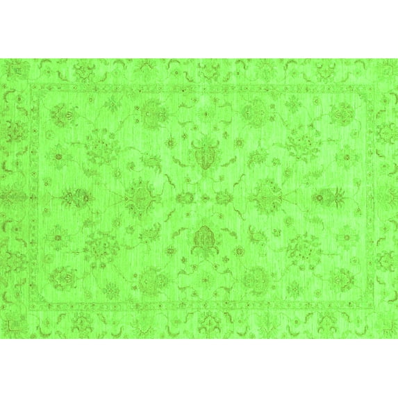 Ahgly Company Indoor Rectangle Oriental Green Traditional Area Rugs, 3' x 5'
